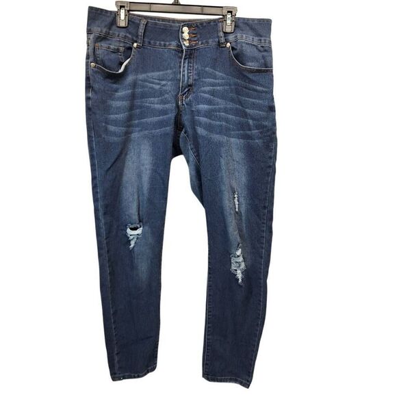 1826 Jeans Women's 28 Distressed Blue Skinny Jeans Denim Stretch - Picture 1 of 7